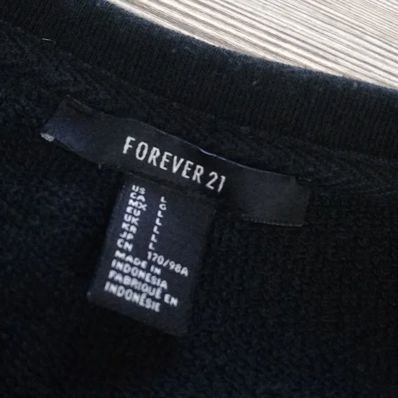 Black & White Love & Hate Crew Neck Long Sleeve Sweater Top - Picture 3 of 9